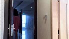 asian ladyboy masturbates her dick, flashes it to the woman, and cums