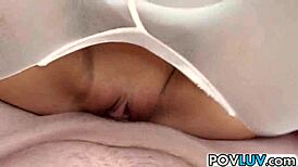 Beautiful blonde emily austin gives pov blowjob and gets fucked doggystyle bent over