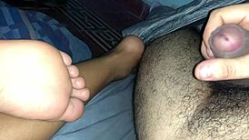 sweet footjob brings joy to early morning