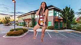 Stripping and masturbating in parking lot with toys 😈