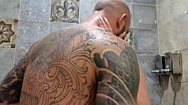 Huge male fucked me hard in the bathtub