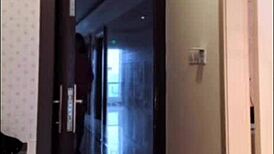 asian ladyboy masturbates her dick, flashes it to the woman, and cums