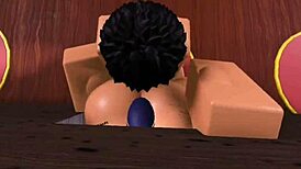 From pov, monster cock fucking this slut's big ass in glory hole, thrilling