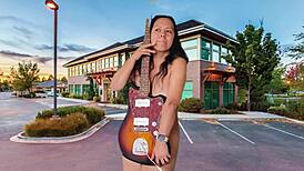 Stripping and masturbating in parking lot with toys 😈