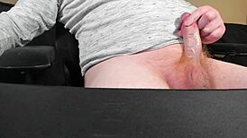 Hey, red head lubes up that cock and jerks it slowly 😏