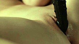 Solo girl masturbates with dildo