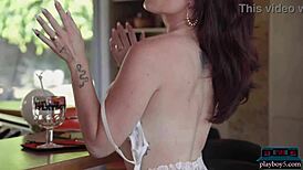 Sexy milf kenna vanessa in lingerie and stockings teases before stripping naked, revealing her body