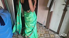 My Village Bhabhi Shivani In Green Saree!