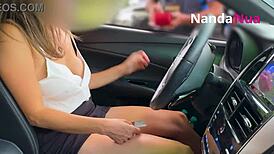 Wife flashes tits and removes panties for gas station attendant