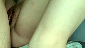 cute shy girl spreads legs on desk for quickie cumshot on pussy