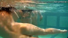 Ivetta and Katka and Barbara hot underwater lesbians