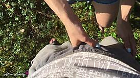 stranger banged her mouth and pussy right in public