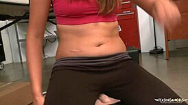 Brunette Overcomes Shyness Riding Sybian Sex Toy