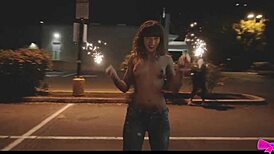 Topless Outdoors Public Sparklers with Honey Gold and Dakota Marr?