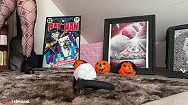 Blonde Babe Masturbates In Halloween Costume Until Orgasm!