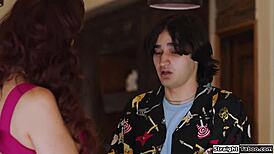 In this taboo tale, the young guy plays with his big tit stepmommy's body