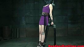 Inked submissive feels intense pleasure from toys and caning