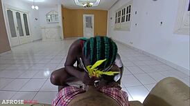 Busty Ebony Beauty's Big Tits Bounce While Riding Cock