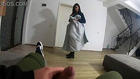 milfycalla face fuck cum play in hot long down-jacket and slutty clothes
