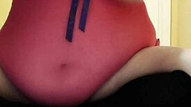 chubby fox solo teases with bad dragon dildo and cum lube