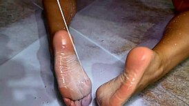 naughty wife sucks cock in shower then rides in bed