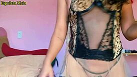 Brunette showing her panties stuck in her ass while twerking for the camera