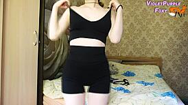 A young blonde amateur experiences a real female orgasm while jerking off through her panties