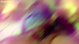 Shocking Blue Haired Thunder Throat 19 Y O Goddess Slops On Cock