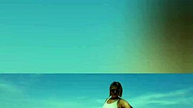 Blonde African Milf's Beach Lighthouse Solo Beauty Display