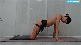 Sweaty Moaning Flexible Gina Gerson Stretches for Secret Friends