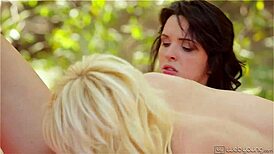 hey girls, let's get wild outdoors with some licking, sucking, and fingering those wet cunts and asses in this horny lesbian adventure