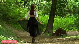 Jeny Smith strips naked in public with flashing and body art