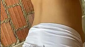 Young 18-year-old boldly lets her tight ass get broken in a homemade bet, loving to cheat on her boyfriend intensely.