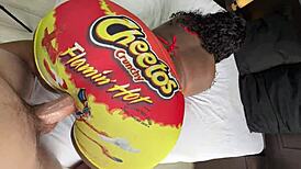 White Guy Fucks Big Ass Black Girl Through Hole In Tight Yoga Pants