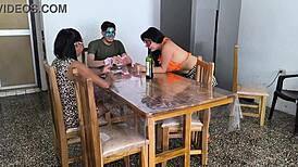 Stepbrothers Play Card Game That Turns Into Dirty Fucking Session with Brunette Milf