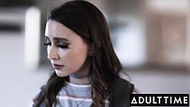 adult time - pregnant girl laney grey gets massive creampie fucked by interracial nudist couple