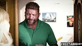 Freaky neighbors fuck free use teen Eliza Eves in threesome.