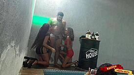 I ran into my ex and his girlfriend at a liberal party and we all fucked