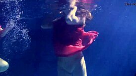 Russian teens Lilia and Natalia share underwater lesbian passion