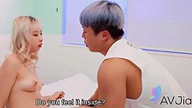 Blonde chinese girl wang yixin sucks dick and gets nailed hard