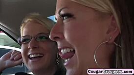 I love sucking big tits in bisexual milf foursome