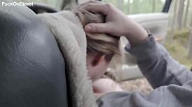 Watch This Real Teen Couple Fuck Roughly on the Roadside in Their Car!