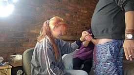 Two Shy Girls Teasing Massive Cock in Group Play