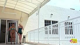 Two Salacious Cuties In High Heels Share Dildo For The First Time