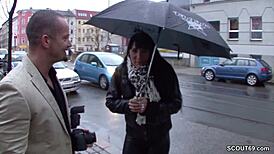 teeny gets approached on street and fucked for money