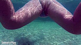 creampie whore swims underwater dripping wet
