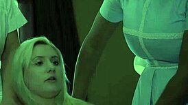 Teen lesbian nurses finger and rim each other in the hospital