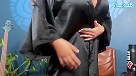 monster big natural tits fingers her wet pussy