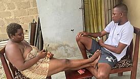 blowing a monster cock on her very first date