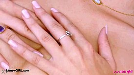 Tall and pretty brunette model shows her sexy body.